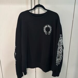 Men’s black Chrome Hearts Horseshoe 22 season classic sweater. XL